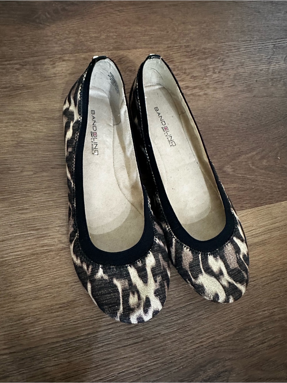 Bandolino BEdition Leopard Animal Print Ballet Flats Comfort Shoes Size 6.5M